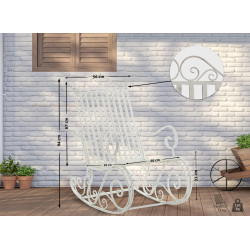 Sillón mecedora Smilla blanco antiguo